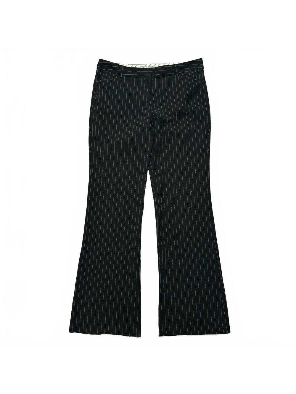 VTG Y2K Star City Pinstripe Flare Pants Women's 30x31 Black Office Siren Goth